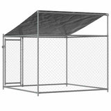 Dog Cage with Roof and Door Grey 2x2x2 m Galvanised Steel 172559