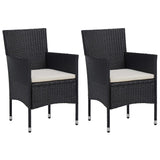 Garden Dining Set Black, cream white cushion 3095930