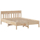 ZNTS Bed Frame without Mattress 140x190 cm Solid Wood Pine 3323272