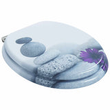 Soft-Close Toilet Seat 2 pcs Grey 44 x 38 cm MDF board 3414541