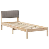 Bed frame Brown and taupe 75 x 190 cm Solid pine wood 878722