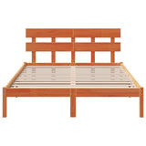 Bed Frame with Headboard Brown 140 x 200 cm Solid Pine wood 872163