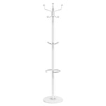 ZNTS Coat Stand with Umbrella Holder White 180 cm Powder-coated Iron 377102