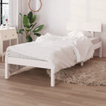 Bed Frame without Mattress White Solid Wood 100x200 cm 810138
