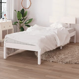 Bed Frame without Mattress White Solid Wood 100x200 cm 810138