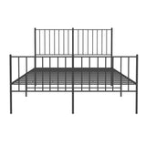 Metal Bed Frame without Mattress with Footboard Black 120x190cm 350879