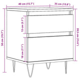 Bedside Cabinet Artisan Oak 40x35x50 cm Engineered Wood 857418