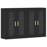 Wall Mounted Cabinets 2 pcs Black Engineered Wood 3197898