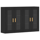 Wall Mounted Cabinets 2 pcs Black Engineered Wood 3197898