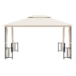 Gazebo with Sidewalls&Double Roofs 3x4 m Cream 318543