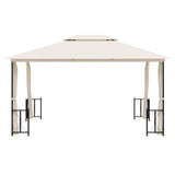 Gazebo with Sidewalls&Double Roofs 3x4 m Cream 318543