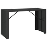 9 Piece Garden Bar Set with Cushions Black Poly Rattan 3203949