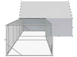 Chicken Coop with Roof and Yard 2 pcs Silver 800 x 200 x 190 cm 3434660