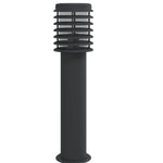 ZNTS Outdoor Floor Lamps with Outlet 3pcs Black 60 cm Stainless Steel 4006378