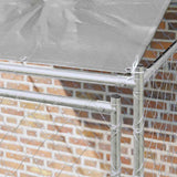 Dog Cage with Roof Silver 200 x 200 x 258 cm Steel and PE 42009131