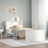 Bookcase Bed without Mattress White 75x190cm Small Single Solid Wood Pine 3322448