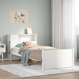 Bookcase Bed without Mattress White 90x200cm Solid Wood Pine 3322452