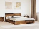 Bed Frame with Headboard Old Wood 140 x 190 cm Engineered Wood 3408261