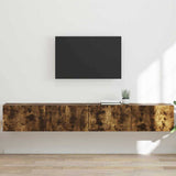TV Wall Cabinet Wall-mounted 2 pcs Smoked Oak 98 x 31 x 29.5 cm 892240