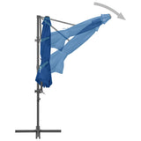 Cantilever Garden Parasol Azure blue Fabric Large Tiltable 46999