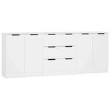3 Piece Sideboards White Engineered Wood 3115780
