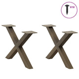 Coffee Table Legs X-Shaped 2 pcs Natural Steel 50x cm Steel 4012879
