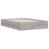 Bed Frame with Drawers without Mattress Grey Sonoma 120x190 cm Small Double 3207320
