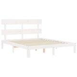 Bed Frame without Mattress White 160x200 cm Solid Wood Pine 3193542