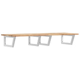 Basin Shelf Wall Mounted Steel and Solid Wood Acacia 3302794