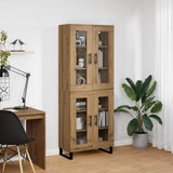 Highboard 2 pcs Artisan Oak Engineered Wood and Glass 3403196