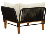 Garden Corner Sofa with Cushions Solid Acacia Wood & Rope 42022062