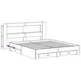 Bed Frame with Storage Grey Sonoma 200 x 200 cm Engineered Wood 3433902
