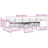 Outdoor Sofa Set 6 pcs Natural Solid Acacia Wood 3383382
