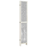 Room Divider 6 Panels White Solid Wood Paulownia 358684