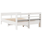 Bed Frame without Mattress White 135x190 cm Double Solid Wood Pine 3306943