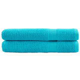 Premium Sauna Towels SOLUND 2 pcs Turquoise 80x200 cm 600 gsm 137458