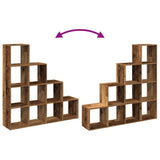 Room Divider Bookcase 4-Tier Old Wood 131.5x29x131.5 cm Engineered Wood 857974