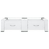 Double Washing and Drying Machine Pedestal with Drawers White 51195