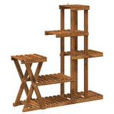 Plant Stand Natural 95 x 25 x 101.5 cm Solid Acacia Wood 903104