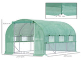 Walk-in Polytunnelhouse House with Roll-up Sidewalls, UV-resistant PE Cover, 3 x 2 x 2m, T3398P323898