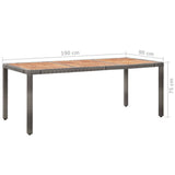 46083 9 Piece Garden Dining Set with Cushions Poly Rattan Grey