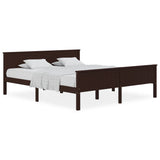 Bed Frame without Mattress Dark Brown Solid Wood Pine 200x200 cm 322201