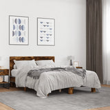 ZNTS Bed Frame without Mattress Smoked Oak 135x190 cm Double 3280209