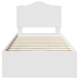 Bed Frame with Drawer White 75 x 190 cm Engineer Wood 3413464