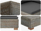 2 pcs Rattan Lounge Set with Cushions GENDT Natural Rattan 42034404