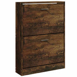 Shoe Cabinet Smoked Oak 59x17x81 cm Engineered Wood 342539