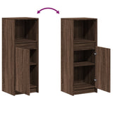 Sideboard with LED Brown Oak 38x34x100 cm Engineered Wood 852172