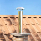 Chimney Head Extension Silver 24 x 24 x 50 cm Stainless Steel 42008439