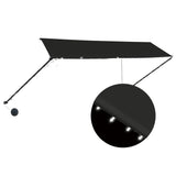 ZNTS Retractable Awning with LED 350x150 cm Anthracite 145919