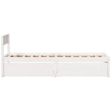 Bed Frame without Mattress White 90x190 cm Single Solid Wood Pine 846805